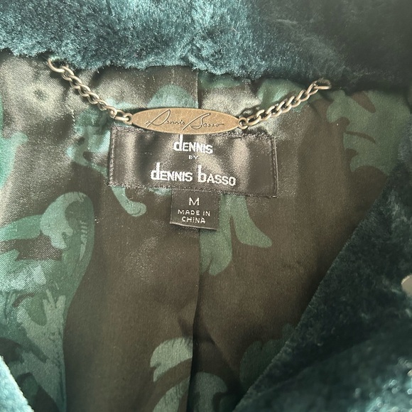 New Dennis Basso Faux Mink Fur Zip Front Coat with Hood size M(10-12) Pine - Picture 3 of 8